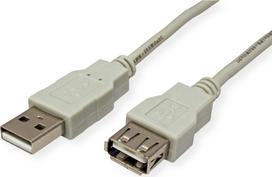 Secomp STANDARD USB 2.0 ilgintuvas, A–A tipo, kištukas/lizdas, smėlio spalvos, 3 m