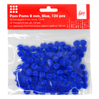 Dekoracija Pom-Pom College, 8 mm., 120 vnt., mėlynos spalvos