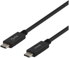 DELTACO - USB kabelis - USB-C (vyriškas) į USB-C (vyriškas) - USB 3.1 Gen 2 - 5 A - 1 m - USB maitinimo tiekimas (5A, 100 W) - juodas