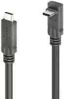 PureLink USB-C į USB-C 90° kabelis aukštyn/žemyn - USB4 Gen 2x2, 5A, EPR 240W, 20G, DP Alt-Mode - PureInstall MicroX4 - juodas - 2,00 m