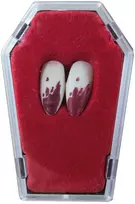 Kraujuoti vampyro dantys dėžutėje