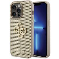 GUESS Hard Case Perforated 4G for Apple iPhone 15 Pro, Gold