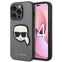 Karl Lagerfeld Hard Case Saffiano Karls Head for Apple iPhone 14 Pro Max, Silver