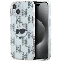 Karl Lagerfeld Hard Case IML Electroplated Choupette Head for Apple iPhone 15, Clear