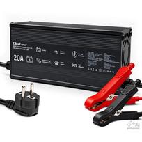 Qoltec Įkroviklis 52671, 12V, 20A, 292W, 90%, LiFePO4, CC/CV, LED, aliuminio korpusas, apsauga nuo perkaitimo, viršįtampio