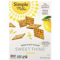 Simple Mills, Sėklų ir riešutų miltai, „Sweet Thins®“, citrinų skonio, 120 g
