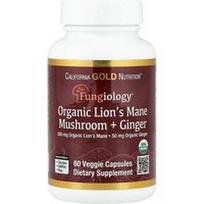 California Gold Nutrition, Organinės liūto karčių grybų ir imbiero kapsulės, 60 vegetariškų kapsulių