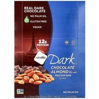 NuGo Nutrition, Dark®, baltymų batonėliai, šokolado, migdolų ir jūros druskos, 12 batonėlių po 50 g