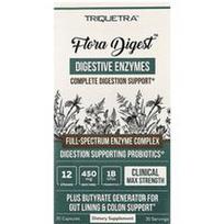 Triquetra Health, „Flora Digest™“ virškinimo fermentai, 30 kapsulių
