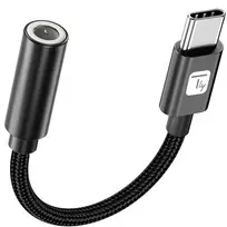 TECHLY USB-C į 3,5 mm garso adapteris su DAC, 12 cm, juodas