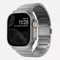 NOMAD Titanium Band V3 - Natural Titanium Brushed Metal Bracelet for Apple Watch 46mm/49mm