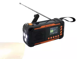 Soundmaster DAB115SW avarinis radijas DAB+/FM, 10 000 mAh, saulės energija, rankinė suka, SOS žibintuvėlis, power bank, juodas