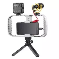 Godox VK1-UC Vlogging rinkinys su USB-C mikrofonu, LED šviesa ir trikojiu, skirtas išmaniesiems telefonams