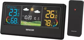 Sencor SWS 4100 B belaidė meteorologinė stotis su spalvotu LCD ekranu ir lauko jutikliu