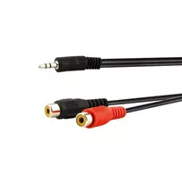E+P 3,5 mm jack į 2 RCA (Cinch) lizdų audio adapterio kabelis, 0,2 m, juodas, 463450