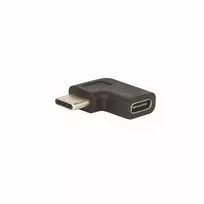 E+P CC377 USB-C kampinis adapteris 270° U-formos USB-C male į USB-C female 10Gbps 100W PD 4K60Hz juodas