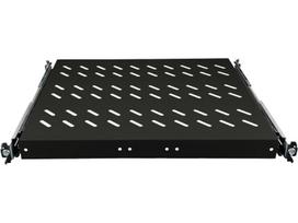 Alantec SA-PW-19-1U-370-4-C 19″ 1U ištraukiama lentyna serverių spintai, gylis 370 mm, 4 tvirtinimo taškai, juoda