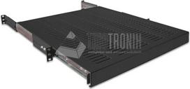 Wirewin SHELF PO 800 BL ištraukiama juoda 19″ 1U lentyna, iki 35 kg