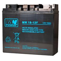 MPL Power Elektro MW 18-12 UPS baterija, AGM švino-rūgšties akumuliatorius be techninės priežiūros, 12 V 18 Ah, juoda
