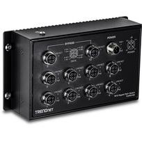 TRENDnet TI-XPG102 pramoninis tinklo komutatorius, EN50155, M12, Gigabit PoE+, 10 prievadų, geležinkeliui