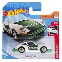 Hot Wheels Mainline Modeliukas 1971 Porsche 911 White/Green Germany Police car/Polizei short card (yra Sandėlyje)
