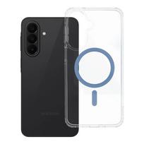 Samsung A27 Drop Glue Colorful Ring Mag dėklas su spalvotu žiedu, suderinamas su MagSafe, šviesiai mėlynas