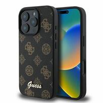 Originalus apsauginis dėklas GUESS hardcase Peony Script MagSafe GUHMP16XPGPYSK, skirtas iPhone 16 Pro Max modeliui, juodas
