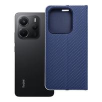 Luna Book Carbon Flip dėklas Xiaomi Redmi Note 14 5G – mėlynas