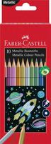 Spalvoti pieštukai Faber-Castell metalic 10 spalvų