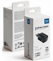 Juodas 1xUSB-A + 2xUSB-C GaN QC4.0 PD 3A 65W pakrovėjas "Blue Star Nano VT-335"