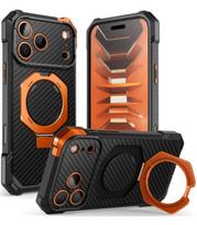 Juodas (Aramid) / oranžinis dėklas Apple iPhone 17 Pro Max / 18 Pro Max telefonui "Supcase UB Grip MAG Magsafe"