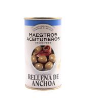 Žaliosios alyvuogės MAESTROS ACEITUNEROS, įdarytos ančiuvių filė, 350 /150 g