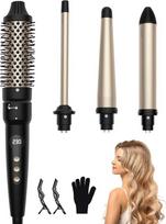 Kombinuotas suktukas 4-in-1, plaukų formavimo rinkinys, juodas, auksas 9-38mm