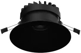 Solar Plus KOMBIC ø150 13-19W 1345-1830LM 4000K CRI90, Elipse šviesos paskirstymas, IP43, Juoda. Išpjovos ø150mm.