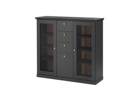 Vitrina Imv Lincoln, matinė juoda / ąžuolas