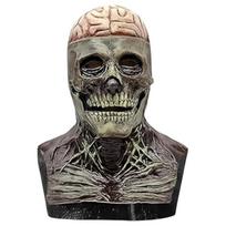 Baisi Lateksinė Su Judančiu Žandikauliu Kaukolės Kaukė Skeletas Zombis Helovinas Universalus Dydis