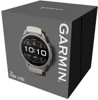 Išmanusis laikrodis Garmin fēnix® 9 Pro – 43mm Titanas su rūko pilkos / tamsios smiltainio spalvos silikoniniu dirželiu 010-04335-86