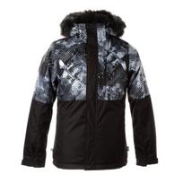 Huppa Vaikiška žieminė striukė ALFA, black pattern/ black, 128 cm