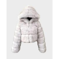 VAYLA Aukštos kokybės pliušiniai trumpi dirbtinio kailio paltai ir striukės moterims Purus viršutinis drabužis su gobtuvu Žieminė kailinė striukė Manteau Femme S-5XL XXL white