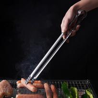 45 cm lauko kempingo grilio žnyplės itin ilgos virtuvinės žnyplės žnyplės griliui klipsai nerūdijančio plieno žnyplės maisto gaminimui griliui onesize black