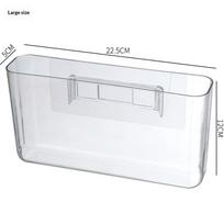 Transparent Wall Storage Box Wall-Mounted No Punch Bedside Racks Cosmetic Hanging Wall Mounted Organizer Storage Box A2 white