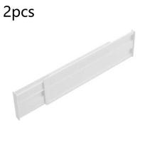 Adjustable Drawer Divider Set Expandable Plastic No-Drill Storage Organizer for Kitchen Cutlery Bedroom Office 2/4Pcs 2pcs white