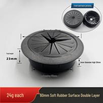 Round Plastic Cable Management Grommet with Double-Layer Rubber Ring, 50-80MM
