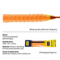1Pcs Sweatproof Grip Tape Shock Absorption Anti-Slip Sport Overgrip Tape For Tennis Badminton Sweat Band For Sports Equipment orange