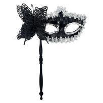 Kaukė-kaukė moterims su nuimamu koteliu Mardi Gras kaukė Venecijos vakarėlio kaukė Helovino Cosplay kostiumo aksesuaras sidabras