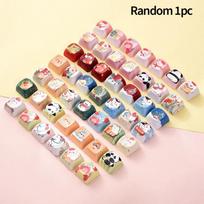 Cartoon Kitten Dog Keycaps Stress-Relieving Animal Keyboard Button Diy Clicker Keychain Accessories Halloween Christmas Gifts 1PC beige