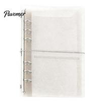 M5 Trifold Binder A6 A7 Binder, 5/6-Rings Transparent Refillable Loose Leaf Folder, Planner Budget Notebook Cover for School, Office, Meeting L white