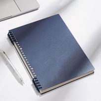 Retro Thickened Ring A5 B5 Binder Notebook Highvalue Simple Design Detachable Pages Perfect For Students Vintage blue [cover + refill],A5 [Lined/60 Sheets] gray