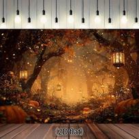 Magic Forest Autumn Photography Backdrop - Suitable for Halloween Thanksgiving Easter decorations 79×59inch/200*150cm