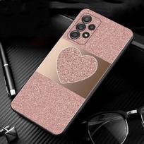 Dėklas Samsung Galaxy A51 A71 A41 A31 A11 A01 A72 A52 A42 A32 A22 A21s A02s A12 A02 Telefonui Korpusas Auksinis Rožinis Rožinis Blizgučiai Širdelės Samsung A22 5G